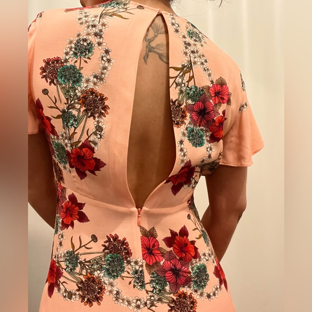 Sandro Paris Floral Maxi Dress in Peach - Picture 4 of 5